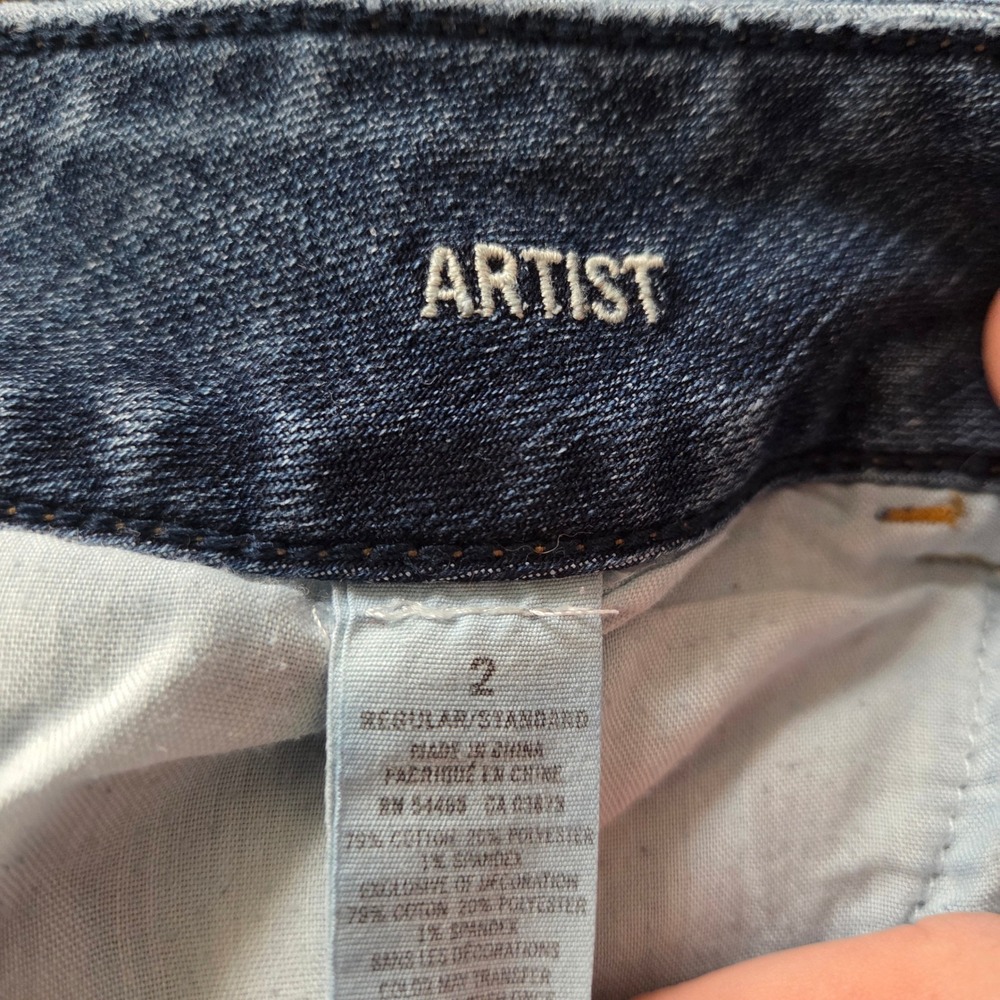 American Eagle Artist Super Stretch Flare Jeans Womens Size 2 Blue Denim - Picture 4 of 8